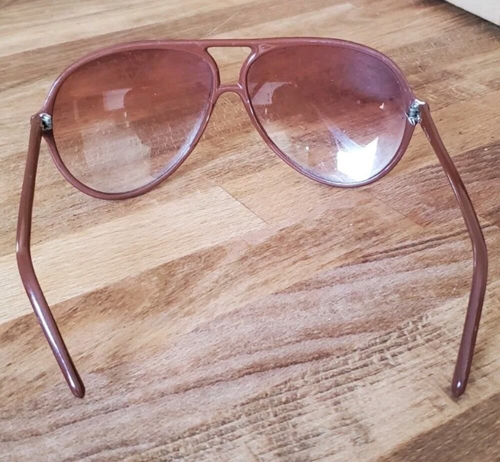 1970s Renauld Oversized "Jackie O" Sunglasses Brown Oversized Frame AVIATOR